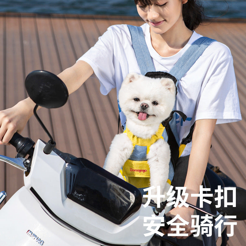 DONOYOYO Pet Carrier Portable Backpack for Dogs and Cats, Hemp-Cotton Chest Four-Legged Carrier Wholesale