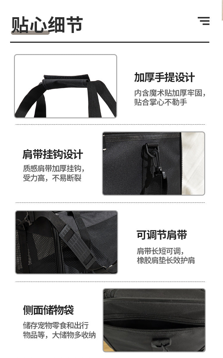 Cross-Border Pet Carrier Bag, Portable Small Dog Carrier, Pet Tote Bag, Mesh Breathable Large Capacity Cross-Body Cat Bag