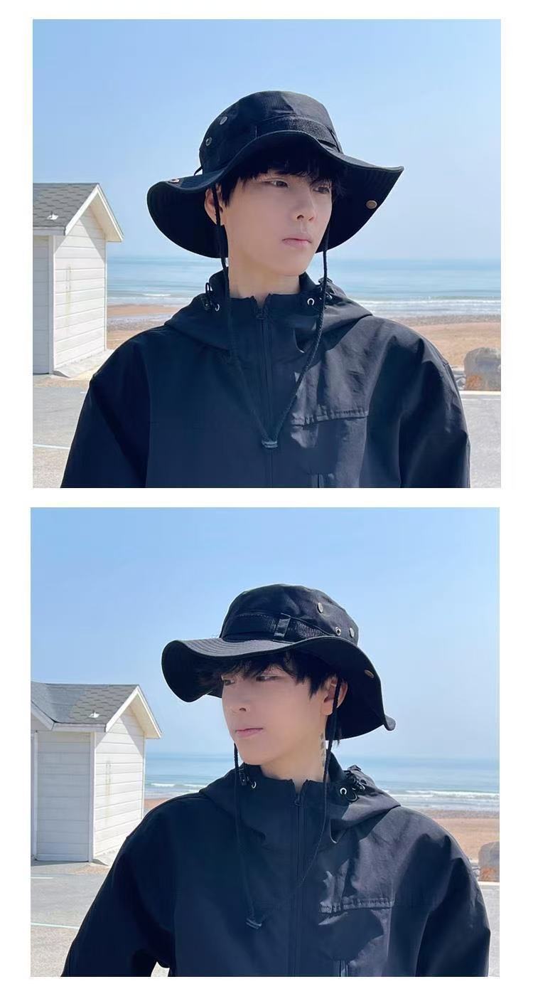 All-Match Western Denim Hat Men's and Women's Outdoor Mountaineering Summer Sun Hat Fishing Sunscreen Fisherman Hat Camping Breathable