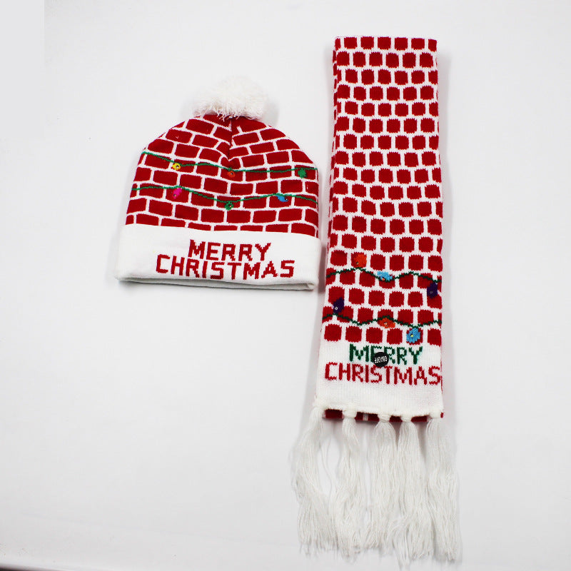 Korean Internet Celebrity Style Snowflake Christmas Hat, Warm and Cold-Proof Women's Knitted Hat with Pom-Pom, Ear-Protecting Yarn Hat, Light Luxury Style