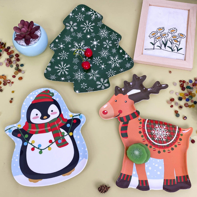 Wanshan melamine plate factory wholesale cross-border European and American dried fruit snack plate home creative pumpkin shape Christmas plate