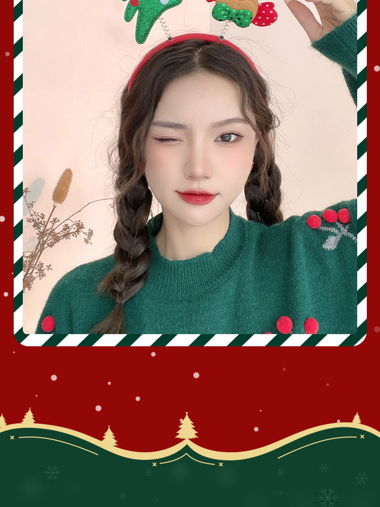 Christmas Antler Headband Holiday Costume Headband Cartoon Hairband for Women 2026 New Children's Hairpin Hair Accessory Gift