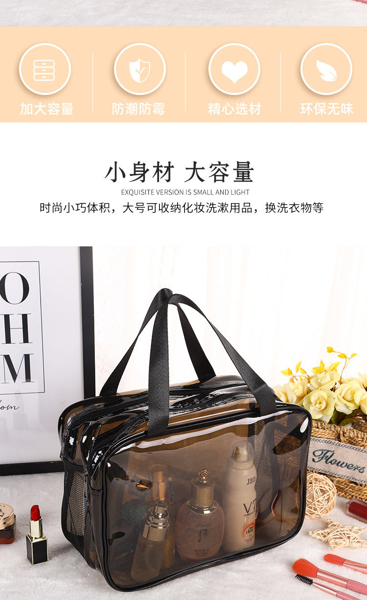 PVC Dry and Wet Separate Toiletry Bag Waterproof Cosmetic Bag Large Capacity Portable Storage Bag Bath Swimming Storage Bag