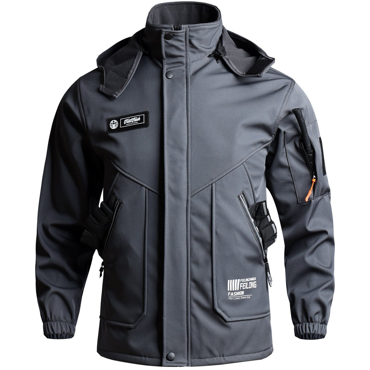 Men's Autumn and Winter Fleece-Lined Thickened Softshell Tactical Outdoor Sports Workwear Suit, Waterproof and Windproof
