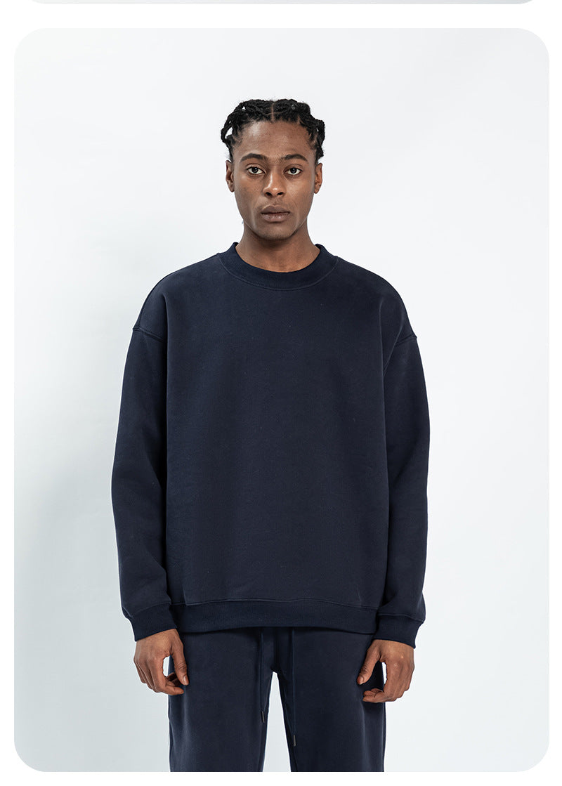 Cai Xiang Island Men's Clothing | Autumn and Winter 350g Dopamine Fleece Oversized Loose Trendy Brand Men's Sweatshirt and Pants Set