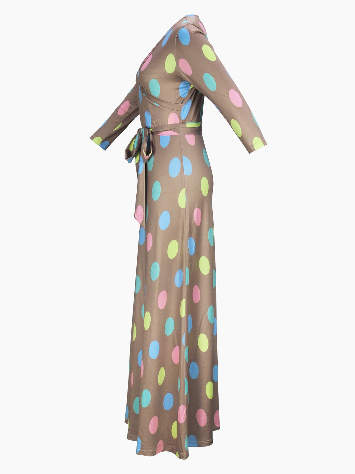 Cross-border Amazon Europe and the United States for Spring, Summer and Autumn Women's Fashion Elegant V-neck Middle Sleeve Casual Long dress