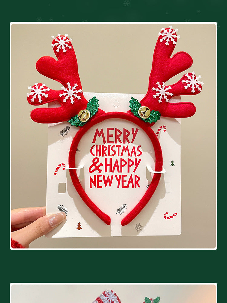 Christmas Antler Headband Holiday Costume Headband Cartoon Hairband for Women 2026 New Children's Hairpin Hair Accessory Gift