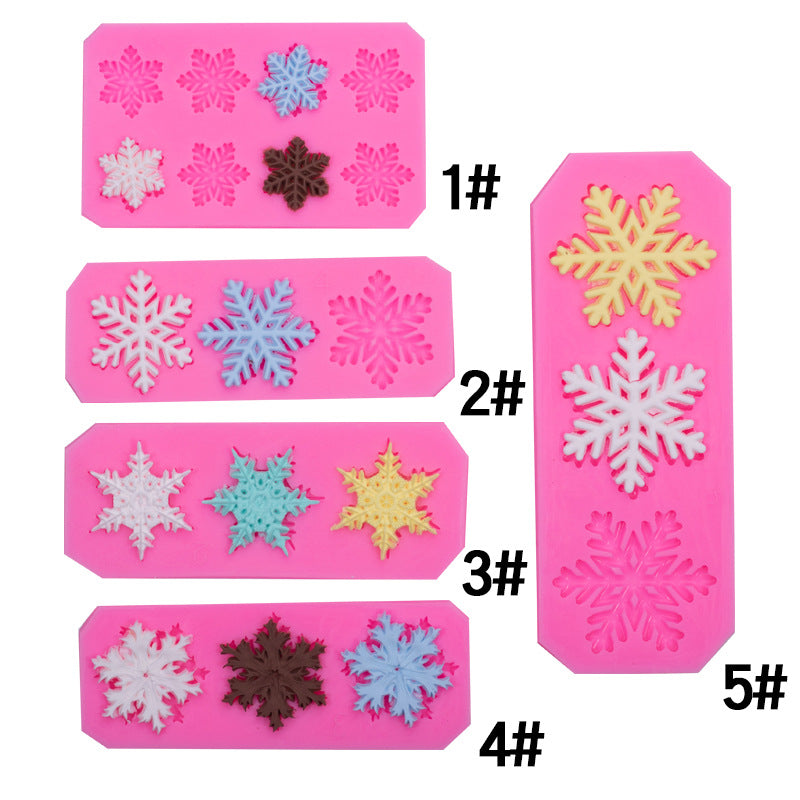 Christmas snowflake modeling silicone molds sugar cake chocolate mold diy baking Christmas decoration glue