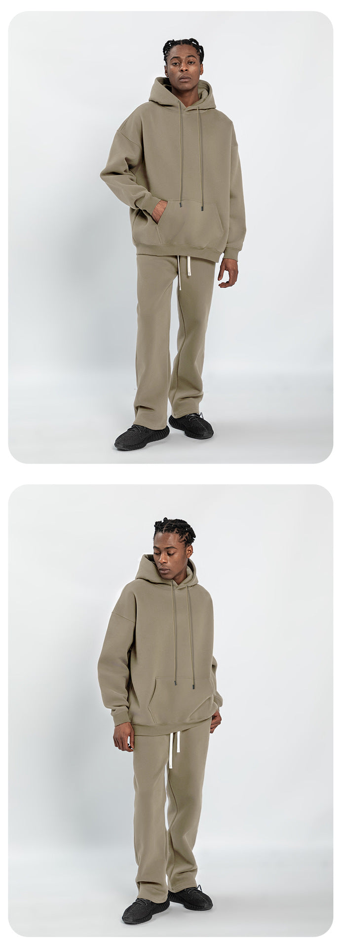 Cai Xiang Island Men's Clothing | Autumn and Winter Cross-Border American-Style Fleece Hoodie Men's Street Fashion Hooded Sweatshirt with Drawstring