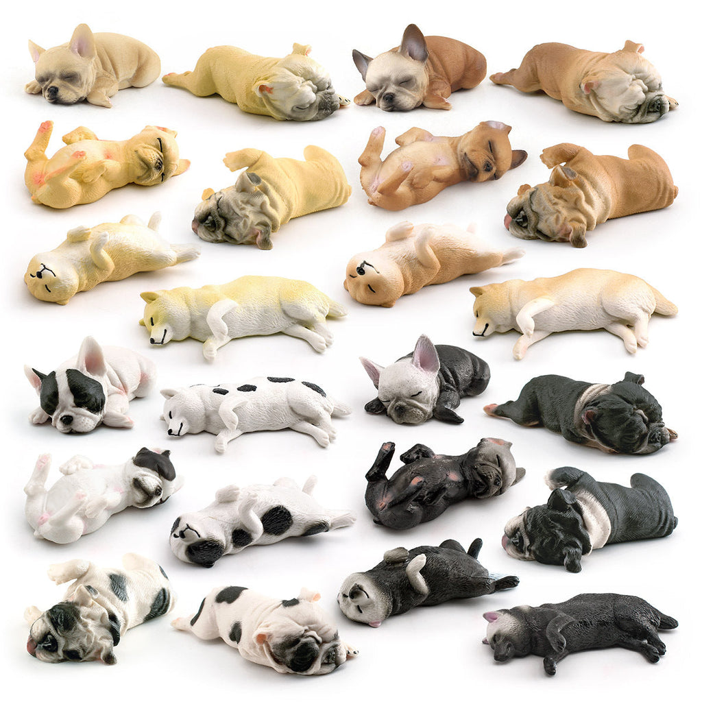 Cross-border Children's Cognitive Simulation Pet Dog Model Sleeping Posture French Bulldog Chai Dog Decorative Ornament Toy