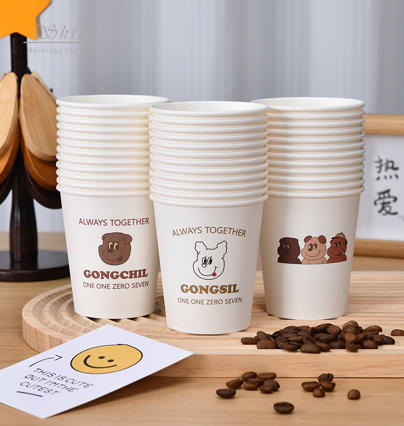 Disposable Thickened Household Food-Grade Paper Cups for Drinking Water, Making Tea, Entertaining Clients, Commercial Use, and Available for Wholesale