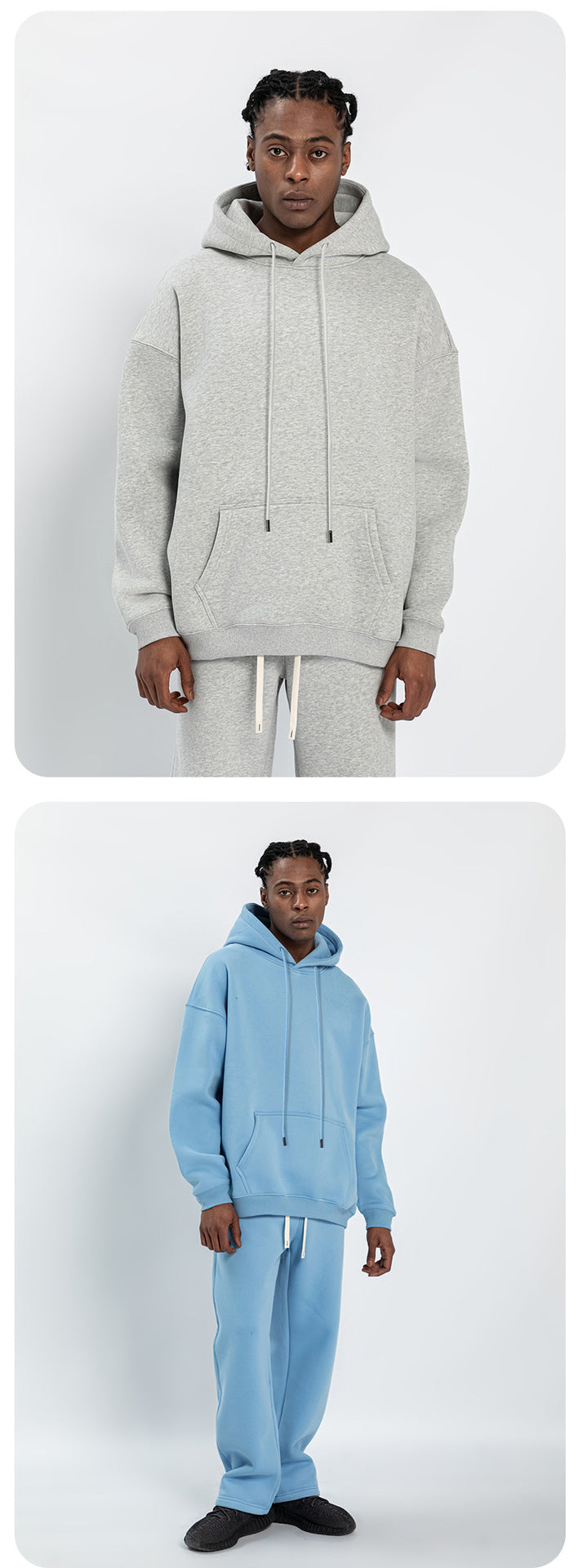 Cai Xiang Island Men's Clothing | Autumn and Winter Cross-Border American-Style Fleece Hoodie Men's Street Fashion Hooded Sweatshirt with Drawstring