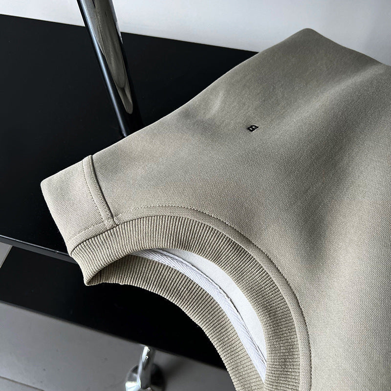 Luxi Simple Profile Loose BF Solid Color Lazy Pullover Sweatshirt Women's ins Letter Embroidered Long-sleeved Top 2267