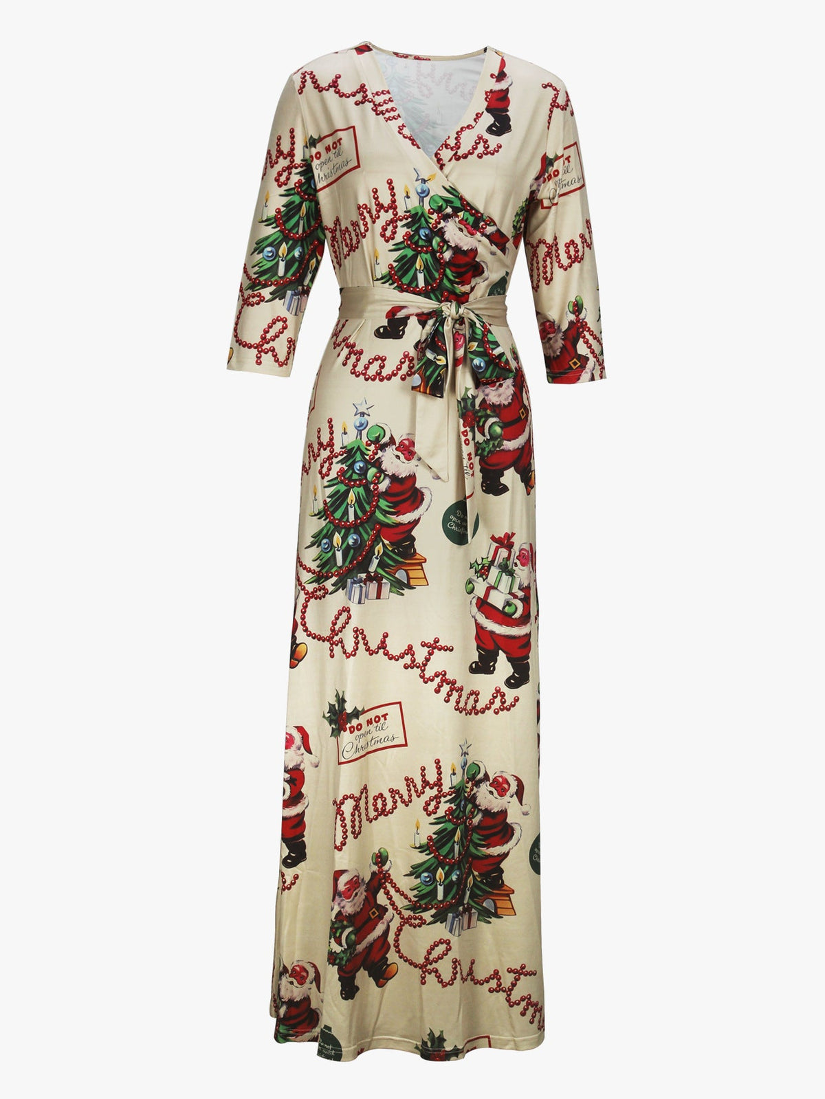 Cross-border Amazon Europe and the United States for Spring, Summer and Autumn Women's Fashion Elegant V-neck Middle Sleeve Casual Long dress