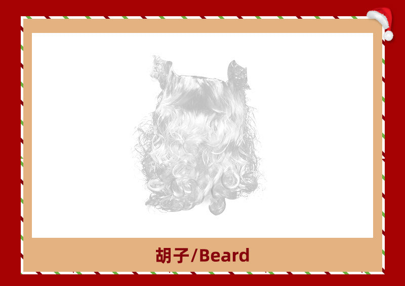 European and American Christmas Series Export Cos Wig Manufacturer Santa Claus Role-Playing Christmas Curly Beard Props