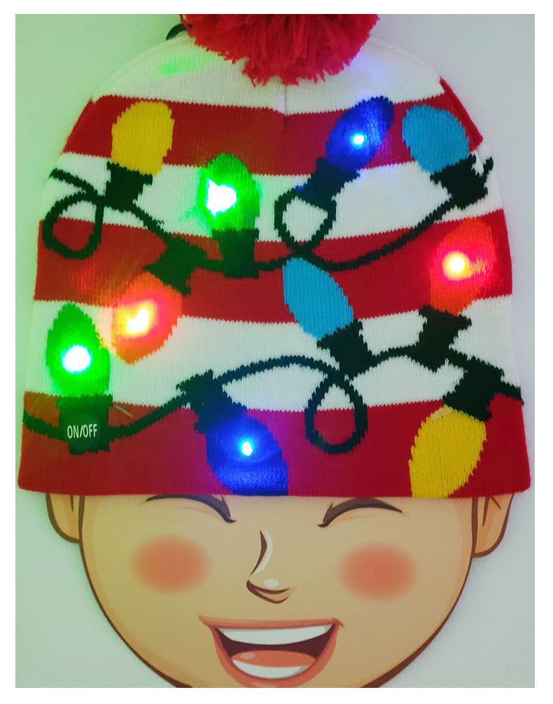 Korean Internet Celebrity Style Snowflake Christmas Hat, Warm and Cold-Proof Women's Knitted Hat with Pom-Pom, Ear-Protecting Yarn Hat, Light Luxury Style