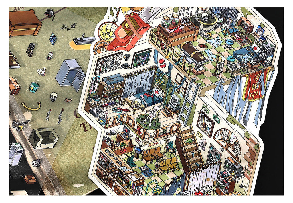 Infeel.Me Extra Large Scenery Stickers Today's Business Hours Open - Part Twelve DIY Journal Scene Stickers