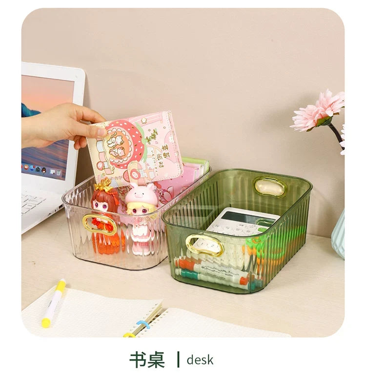 Pet Light Luxury Mirror Cabinet Storage Box Desktop Cosmetics Storage Rack Cabinet Sundry Organizer Compartment Drawer Storage