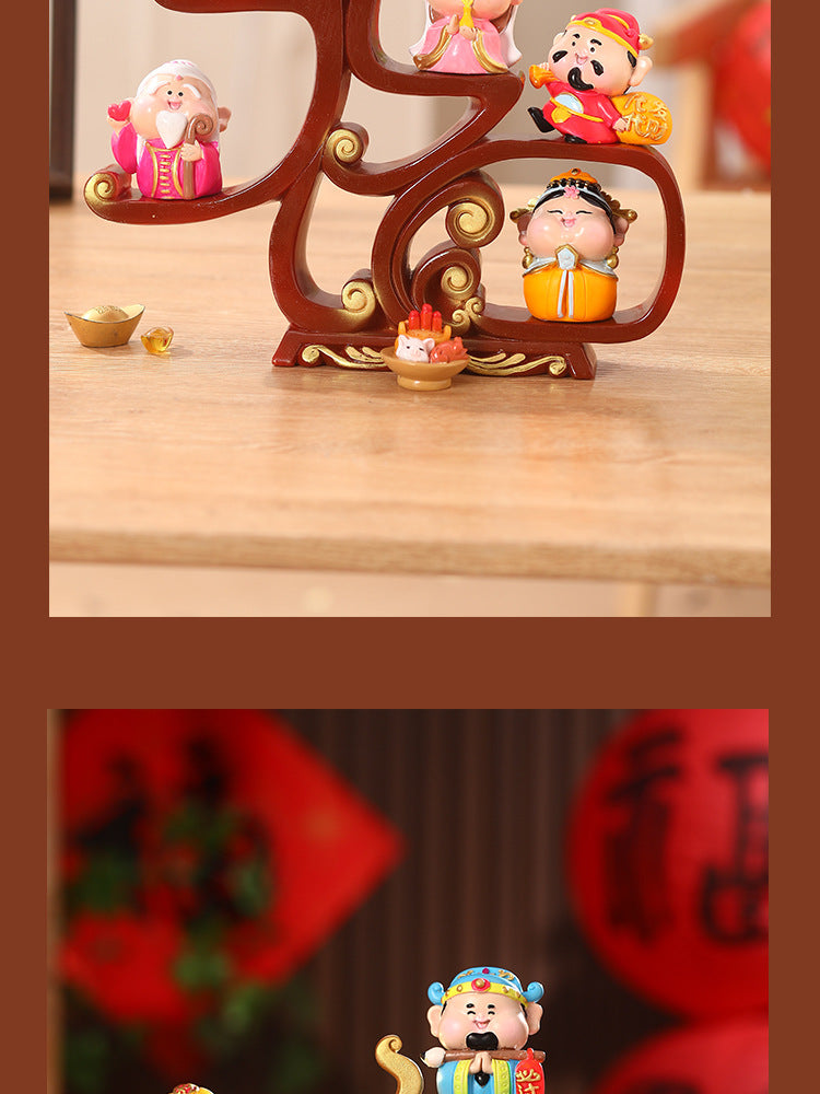 Fuxing Linmen God of Wealth Decoration Office Home Living Room Decorations Hallway Opening Housewarming Gift