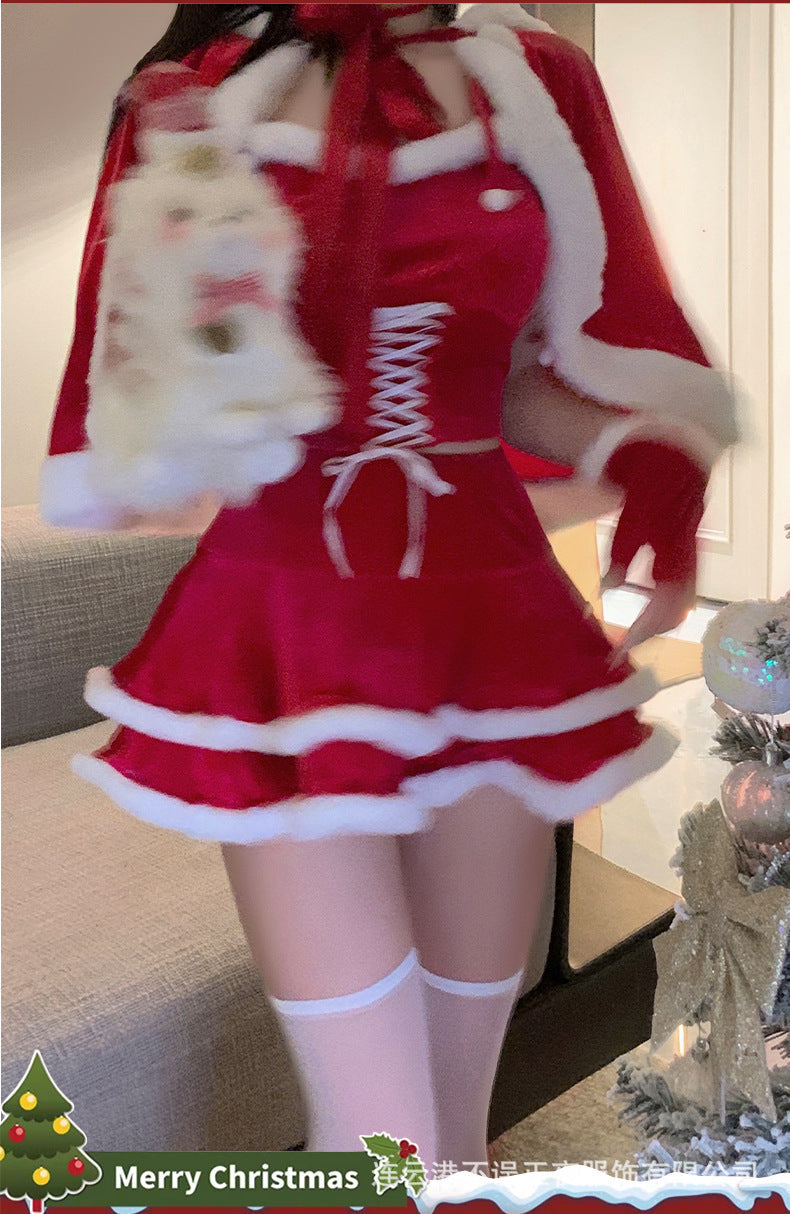 Don't miss the night New Year red Christmas sexy underwear pure desire wind clothes qqny cute cat uniform suit