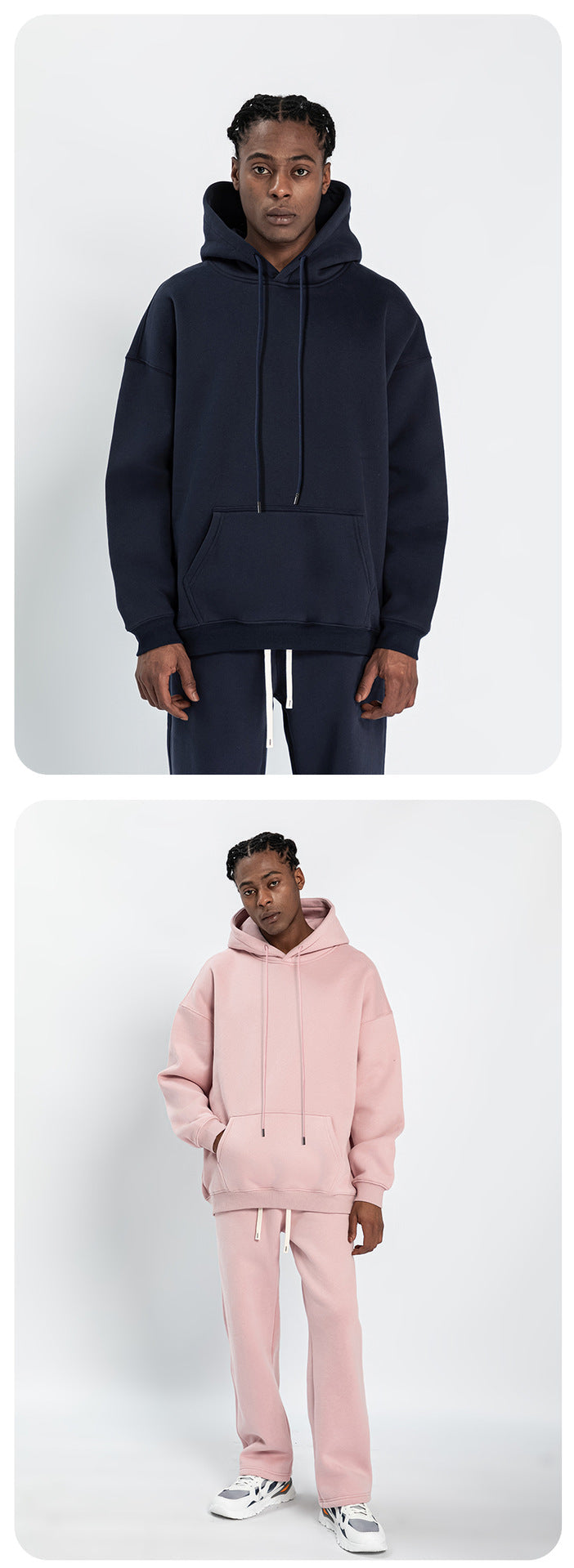 Cai Xiang Island Men's Clothing | Autumn and Winter Cross-Border American-Style Fleece Hoodie Men's Street Fashion Hooded Sweatshirt with Drawstring