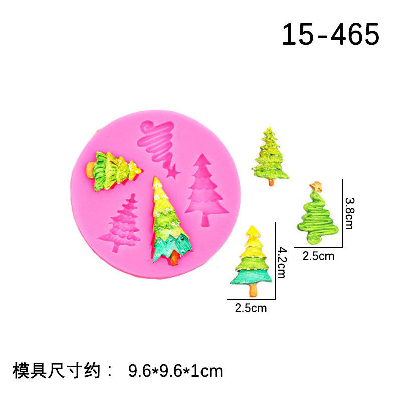 Christmas Theme Silicone Mold Snowflake Christmas Tree Snowman Gingerbread Man Creative Baking Decoration Liquid Silicone Mold