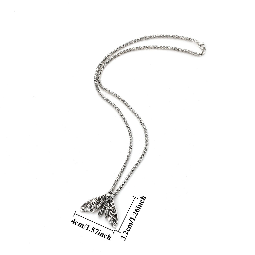 Foreign Trade Hot-Selling Retro Viking Death Skull Moth Pendant Necklace Gothic Decorations Party Accessories Wholesale