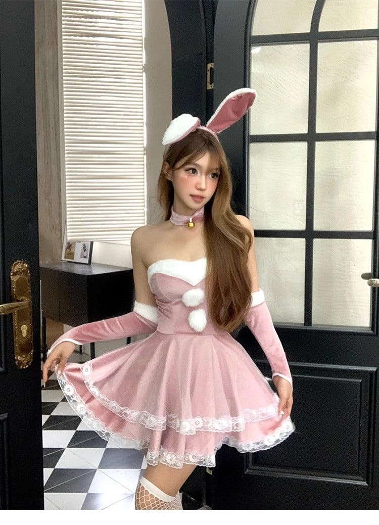 Christmas Theme Bunny Cos Uniform Night Performance Costume Sexy Pure Halloween Bunny cosplay