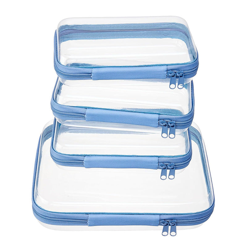 2024 Amazon PET Travel Storage Bag suit Wash Cosmetics Storage Home Zipper Toy Hard Plastic