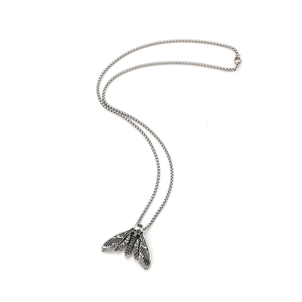 Foreign Trade Hot-Selling Retro Viking Death Skull Moth Pendant Necklace Gothic Decorations Party Accessories Wholesale