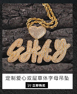 Gu Meng New Product Small Prickly Head Cartoon Hip Hop Men's Necklace Pendant European and American Street Fashion Brand Zircon Pendant