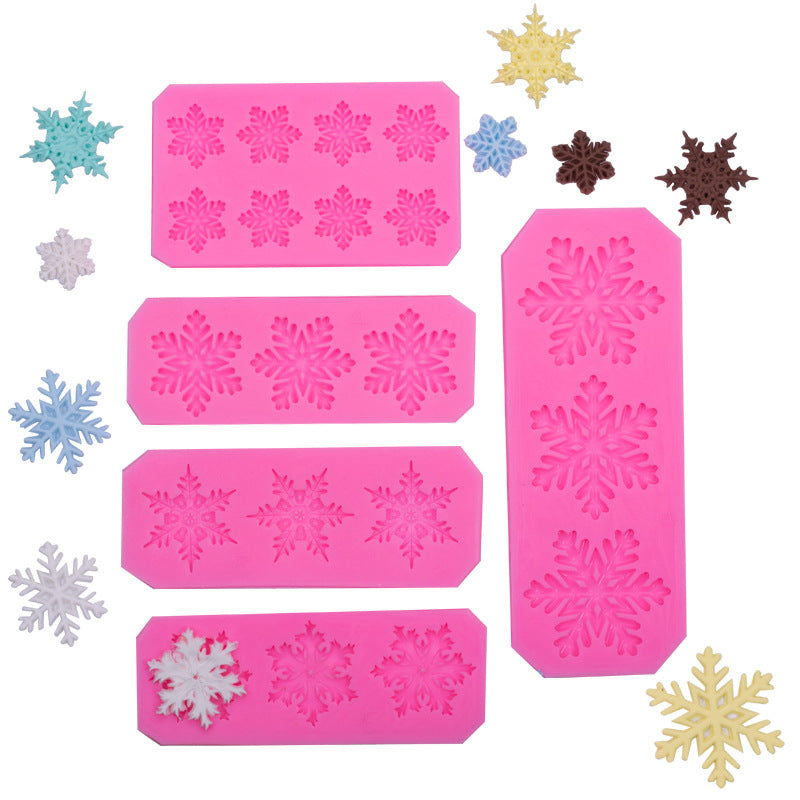 Christmas snowflake modeling silicone molds sugar cake chocolate mold diy baking Christmas decoration glue