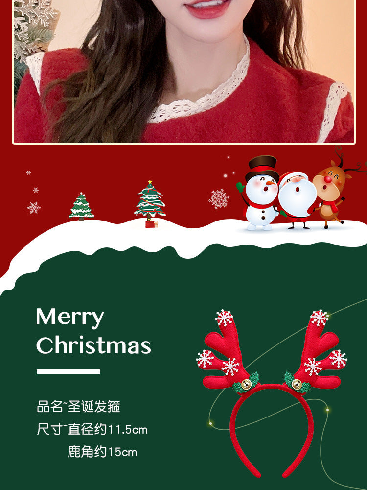 Christmas Antler Headband Holiday Costume Headband Cartoon Hairband for Women 2026 New Children's Hairpin Hair Accessory Gift