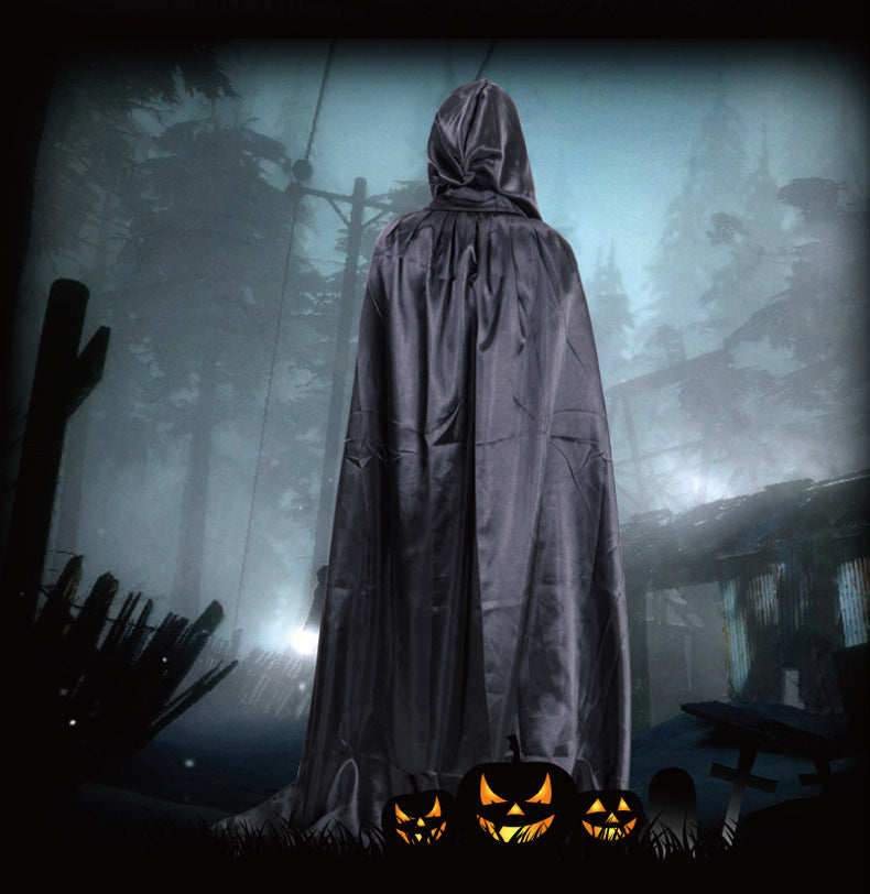 Halloween Costume Adult cosplay Death Cloak Performance Costume Black Wizard Robe Cloak Vampire