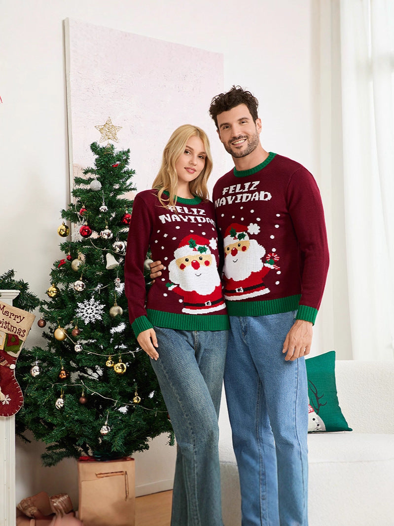2025 New Cross-Border Hot-Selling Parent-Child Family Wear Christmas Sweater Knitwear Holiday Family Party Christmas Sweater