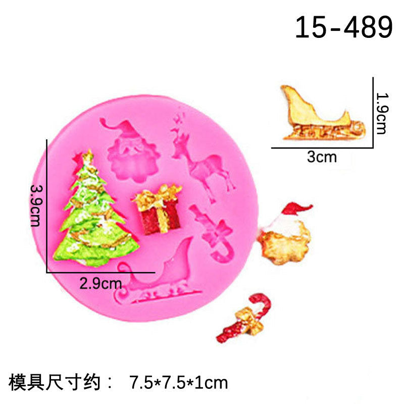 DIY Baking Christmas Series 6 Piece Set Flip Cake Christmas Party Silicone Mold Cake Decoration Spot