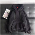 Imitation Lamb Wool Sweatshirt, Winter Season, Women's Korean Style, Simple Couple's Outfit, Unisex, Fleece-Lined, Thickened, Hooded, Loose Top