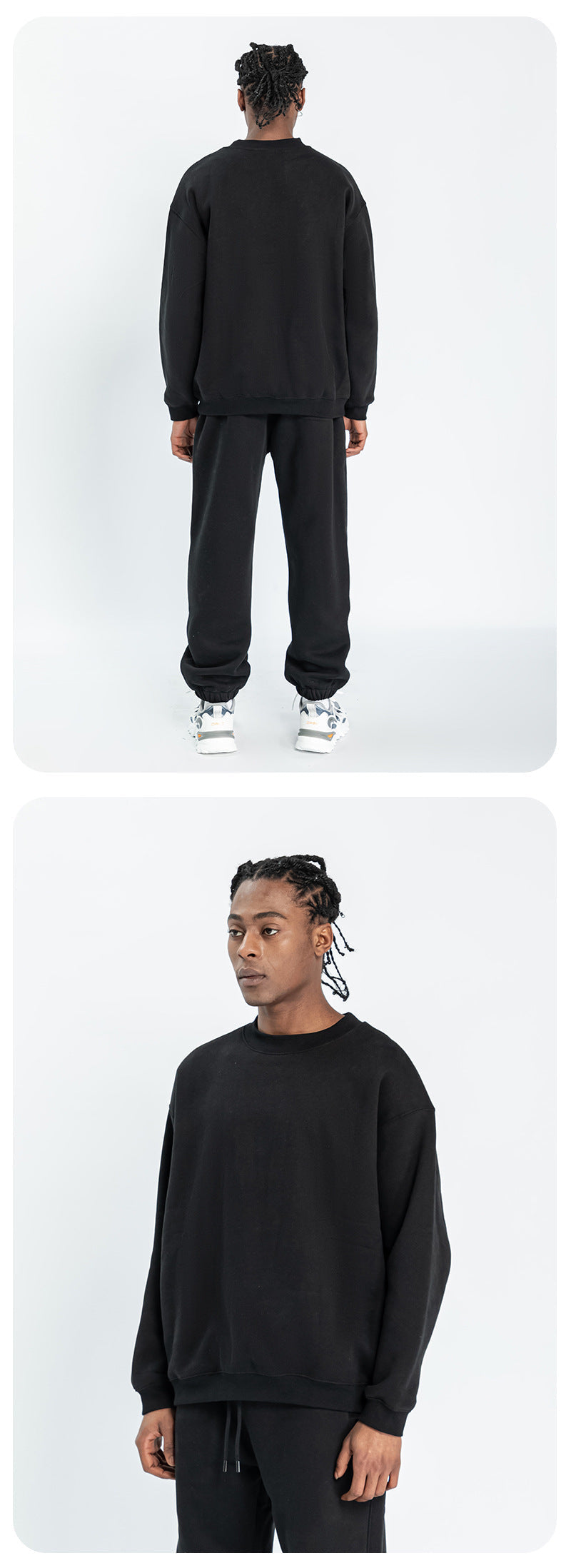 Cai Xiang Island Men's Clothing | Autumn and Winter 350g Dopamine Fleece Oversized Loose Trendy Brand Men's Sweatshirt and Pants Set