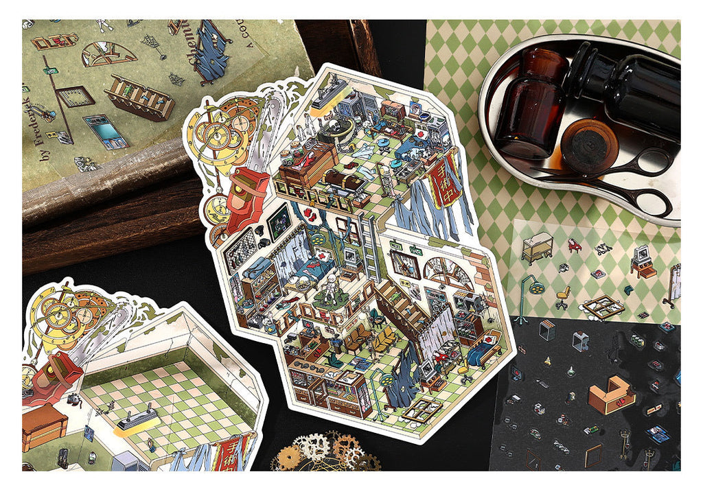 Infeel.Me Extra Large Scenery Stickers Today's Business Hours Open - Part Twelve DIY Journal Scene Stickers
