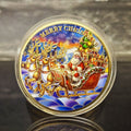 Christmas Eve Commemorative Coins Santa Claus Commemorative Coins Color Printing Commemorative Medals Europe and the United States Western Holiday Christmas Gifts
