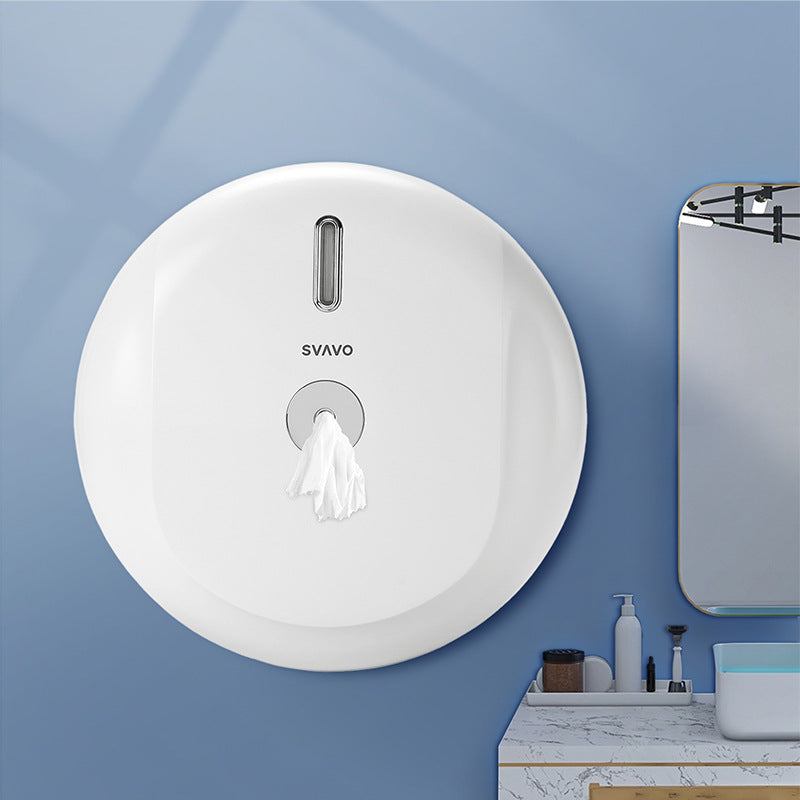 Ruiwo Central Tissue Box for Bathroom, Economical Paper Roll for Restaurant, Punch-Free Middle Large Roll Tissue Box