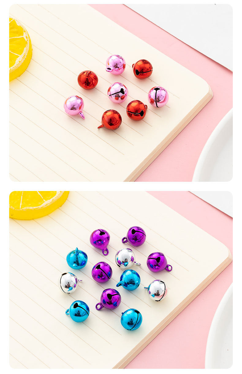 12mm Eco-Friendly Colorful Flat Metal Copper Bells, Color-Preserving, Christmas Holiday Pet Gift DIY Keychain Accessories