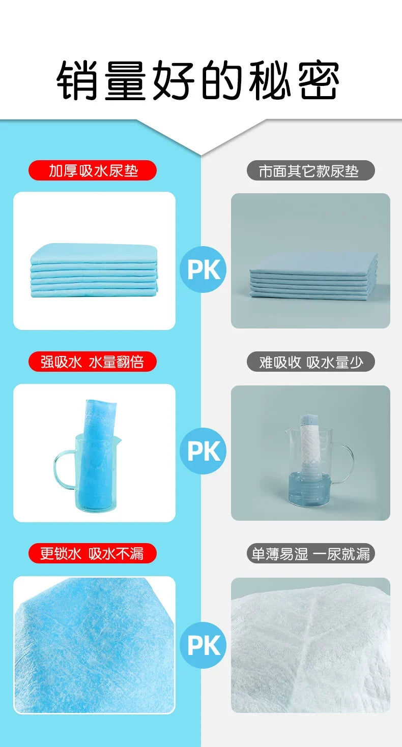 Pet Pee Pads, Dog Pee Pads, Thickened Deodorizing Bamboo Charcoal Adhesive-Backed Absorbent Disposable Diapers, Wholesale