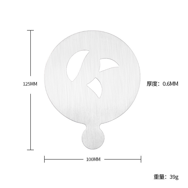 Factory Direct sales Christmas creative stainless steel coffee Garland piece mold portable coffee milk bubble spray flower printing template
