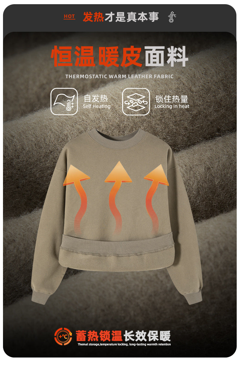 Cai Xiang Island Men's Clothing | Autumn and Winter 350g Dopamine Fleece Oversized Loose Trendy Brand Men's Sweatshirt and Pants Set
