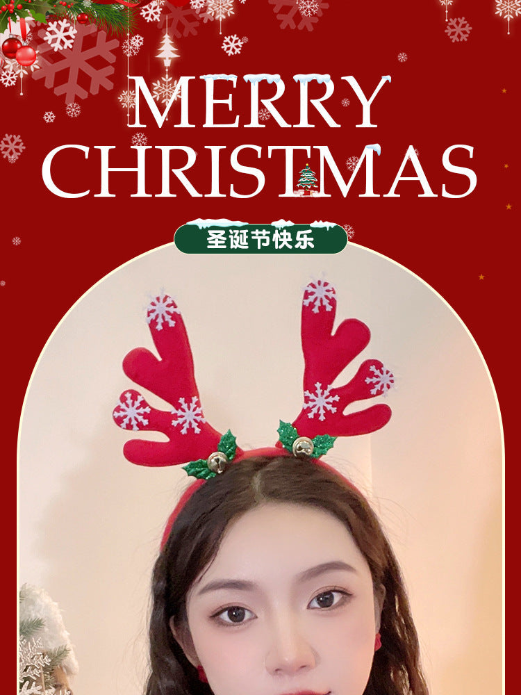 Christmas Antler Headband Holiday Costume Headband Cartoon Hairband for Women 2026 New Children's Hairpin Hair Accessory Gift