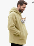 2025 New European and American Polar Fleece Pet-In-One Men's and Women's Trendy Hooded Loose Casual Warm Sweatshirt