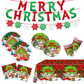 Cross-Border New Product Christmas Grinch Theme Party Decoration Flag Cartoon Party Supplies Tableware Christmas Decoration