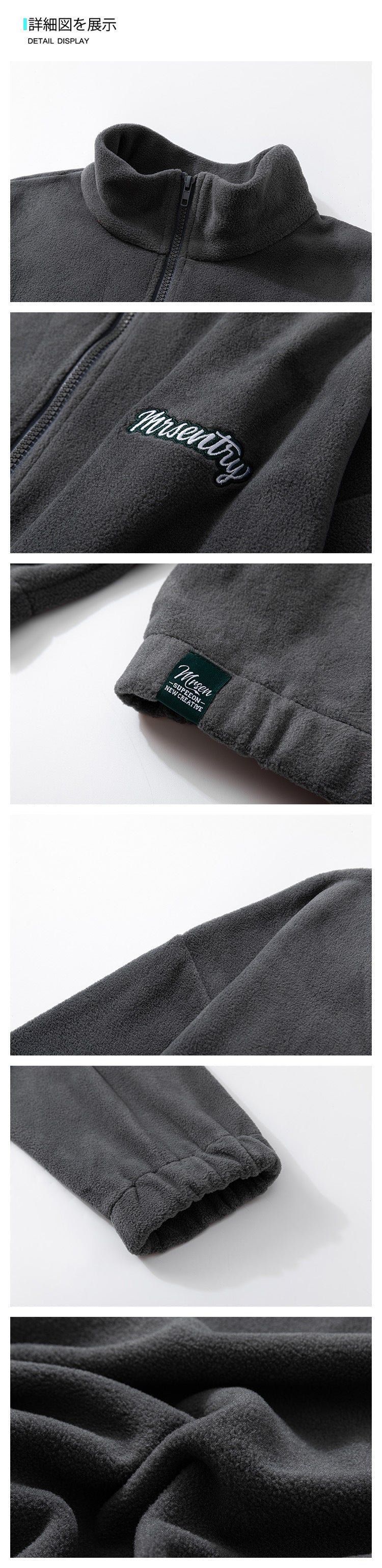 suit autumn and winter sweater men's stand collar half zipper fleece-lined American fashion brand loose casual men's top