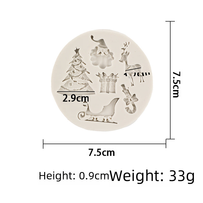 DIY Christmas mold Christmas tree elk Bell gift chocolate baking tools flip sugar cake mold